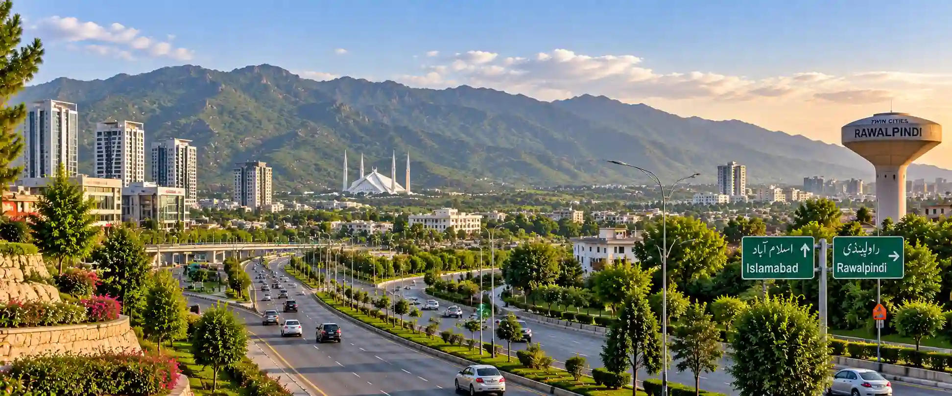 Illustrative Islamabad & Rawalpindi city setting